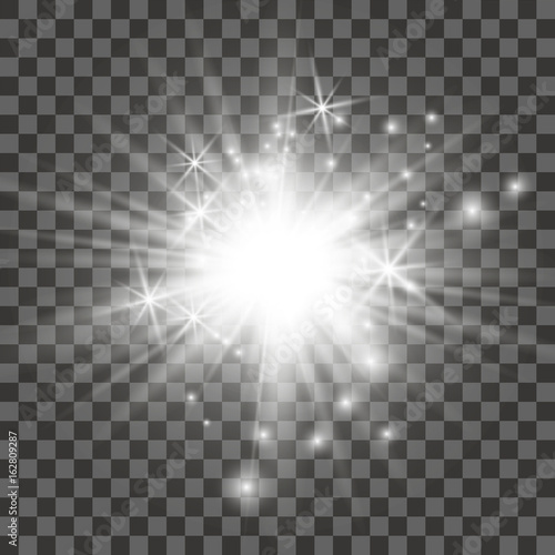 Glow light effect. Star burst with sparkles. Vector illustration