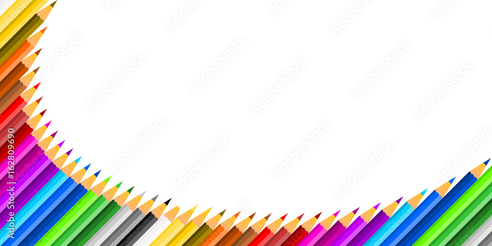 Fototapeta premium Crayons de Couleurs Courbe Bas