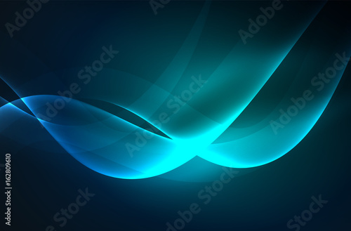 Smoky glowing waves in the dark