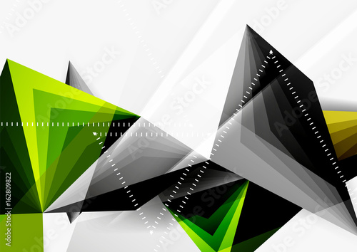 Vector low poly style 3d triangle line