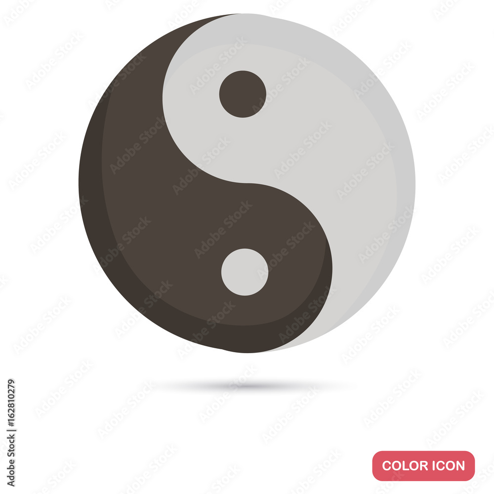 Sign of Yin and Yang color flat icon for web and mobile design Sign of Yin and Yang color flat icon for web and mobile design