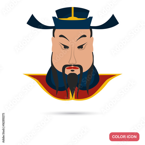 Chinese emperor color flat icon for web and mobile design