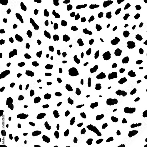 Canvas Print vector seamless black and white pattern of wild cat