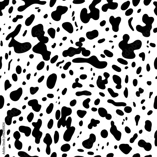 vector seamless black and white pattern of dalmatian