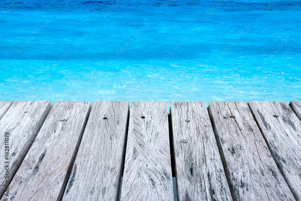 wooden terrace and sea reflections. wooden terrace and sea reflections.