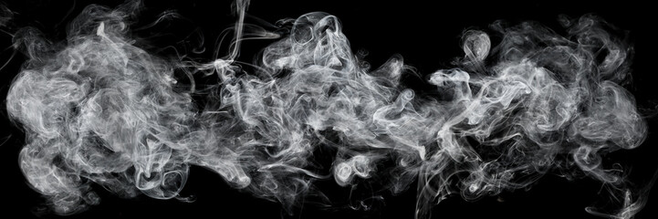 white smoke isolated on black