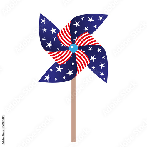 vector illustration of pinwheel with american symbolics