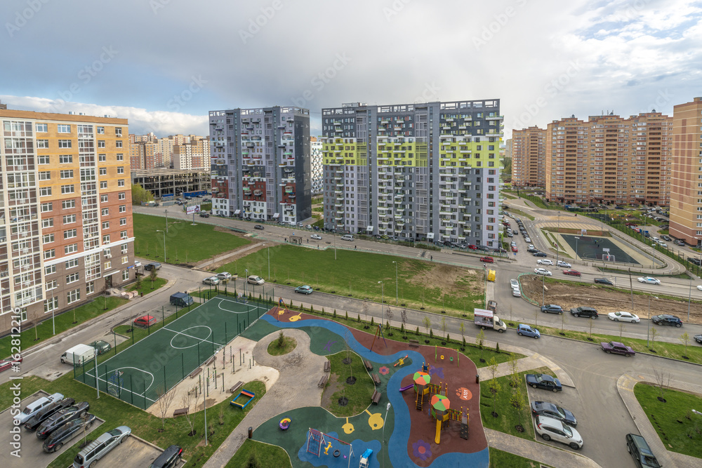  Modern residential high-rise houses in new districts of Moscow
