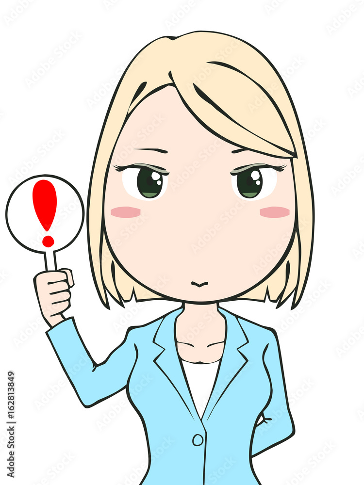 ビックリマークを出す女性