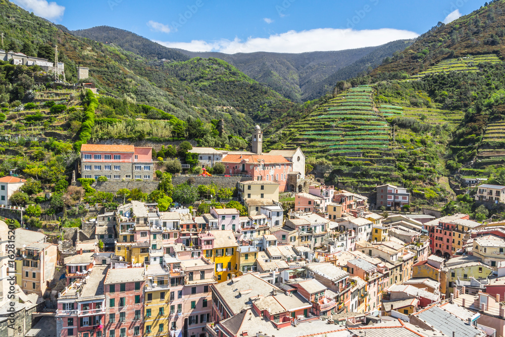 Small harbor of Vernazza of Vernazza, a small resort town  on the territory of the Cinque Terre National Park