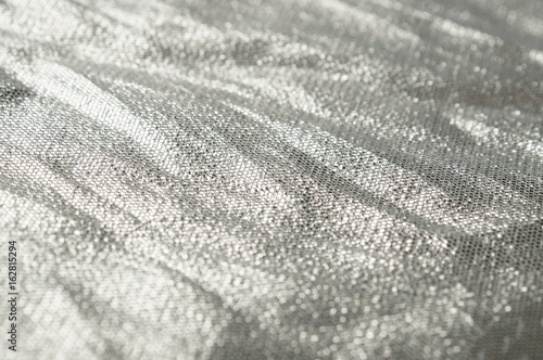 Silver metallic brocade fabric texture