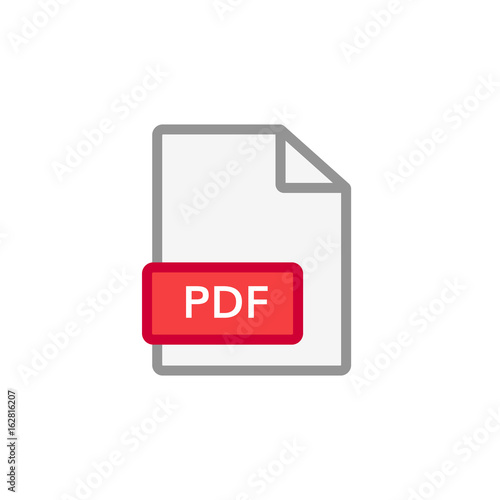 Pdf file icon pdf format document symbol vector image 