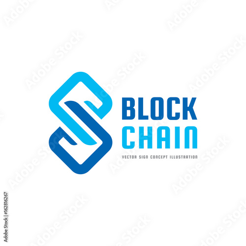 Blockchain technology - vector logo template concept illustration. Abstract geometric business sign. Digital crypto currency creative icon. Graphic design element. 