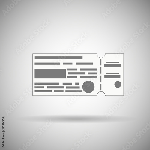 Plane ticket  with cut lines symbol vector image