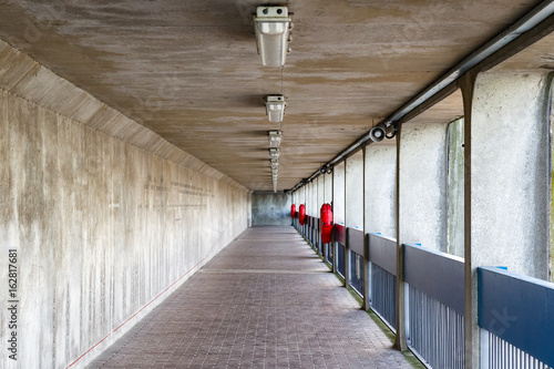 Thames Barrier passageway in London, part of the Thames Path national trail photo