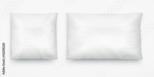 White pillow layout square and long rectangular.