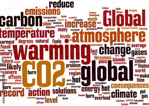 CO2 air pollution word cloud concept