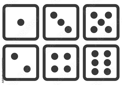 Würfel Symbol Icon eins bis sechs