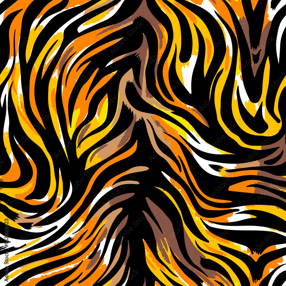 Seamless abstract wild exotic animal print.Leopard, zebra,gepard, tiger striped pattern.