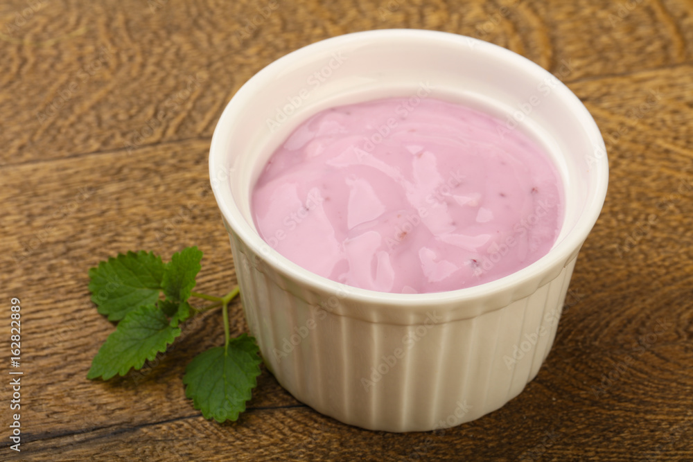 Yoghurt with blueberries Yoghurt with blueberries