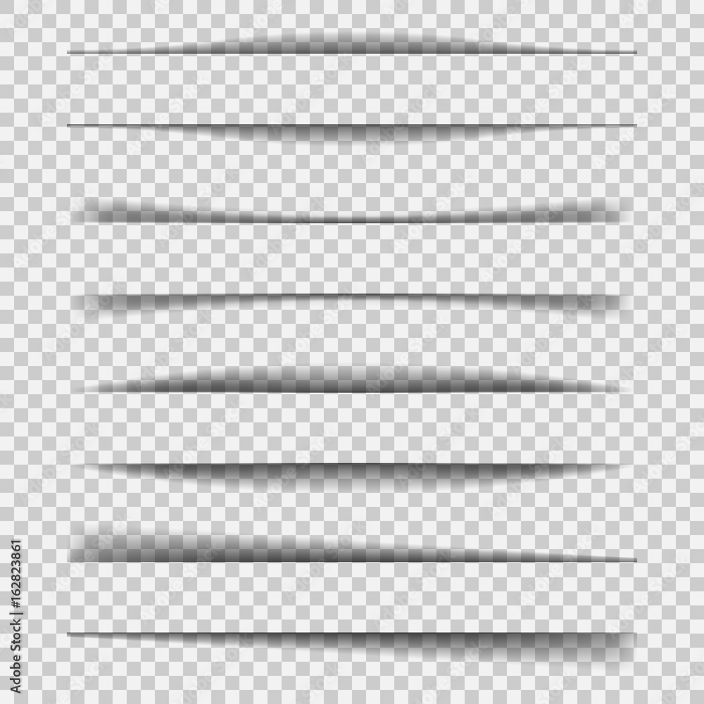 Paper Sheet Shadow Effect isolated on transparent background. Vector illustration. Paper Sheet Shadow Effect isolated on transparent background. Vector illustration.