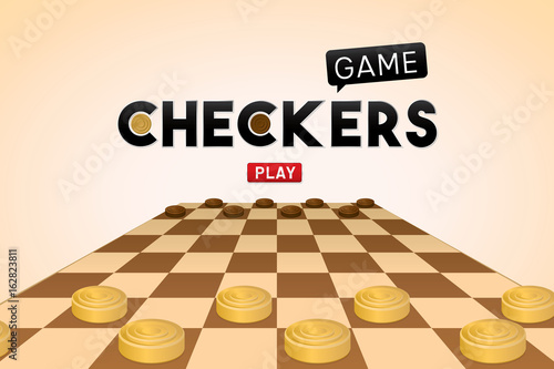 Checkers game. Vector illustration