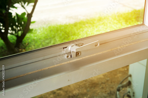 Glass window handle lock