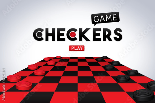 Checkers game. Vector illustration