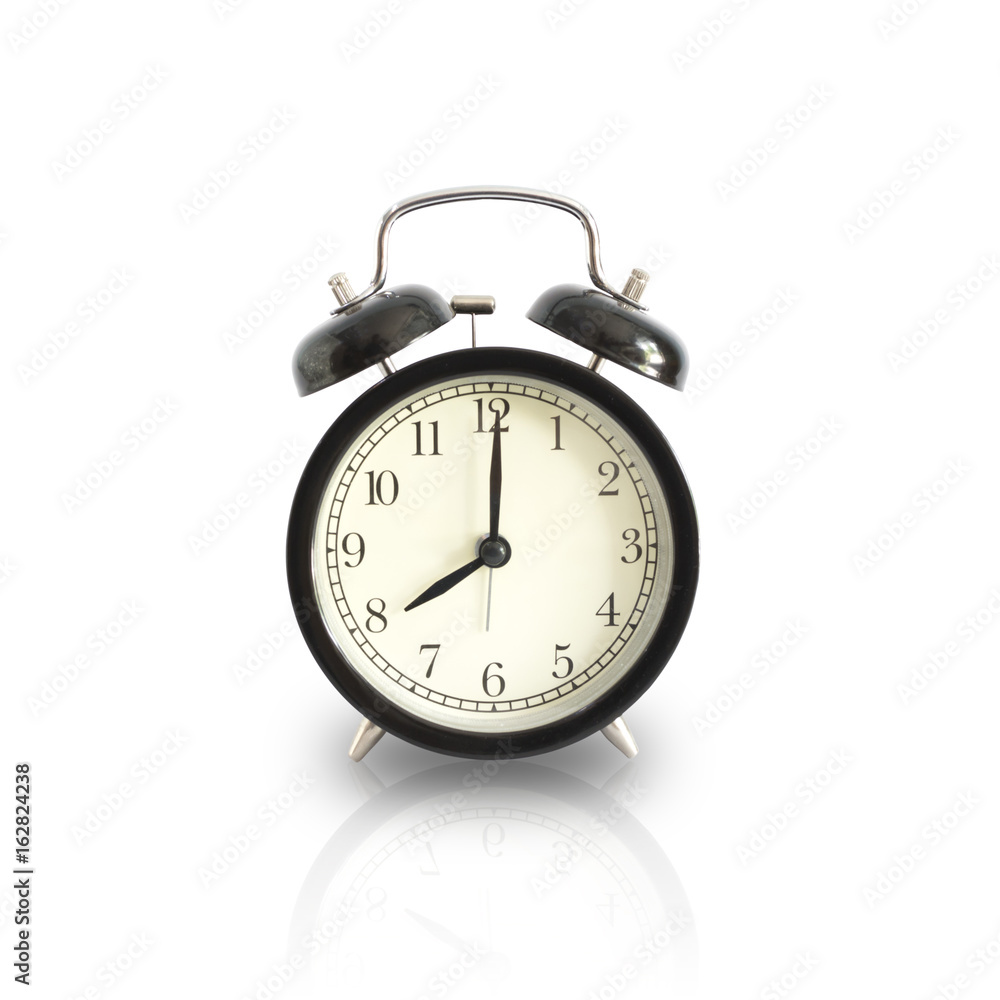 Alarm clock setting at 8 AM or PM isolated. This has clipping path. Alarm clock setting at 8 AM or PM isolated. This has clipping path.