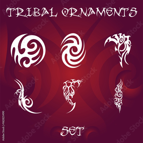 Design elements for vector tribal ornaments
