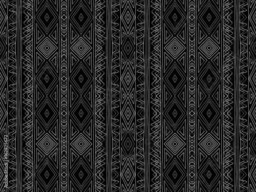 Background tribal aztec monogram black white texture 2