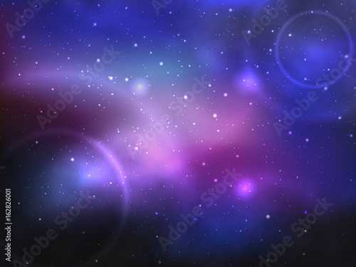 Fototapeta Naklejka Na Ścianę i Meble -  Vector space background with colorful nebula and bright stars.