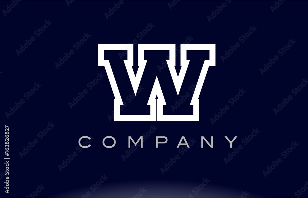 Obraz premium W alphabet letter logo icon company