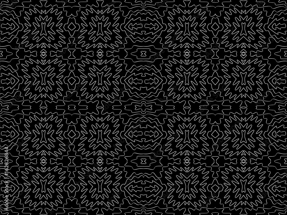 Fototapeta premium Background tribal black white aztec smooth texture 2