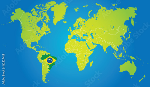 Brazil on the world map
