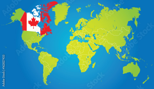 Canada on the world map