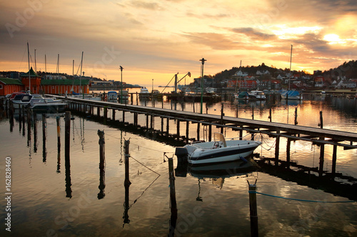 evening scene of norwegian bay