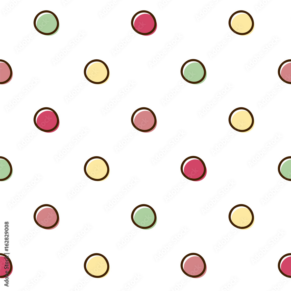 Cute seamless pattern with polka dots. Vector illustration.