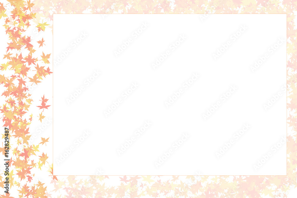 Autumn maple foliage yellow red pastel frame base Autumn maple foliage yellow red pastel frame base