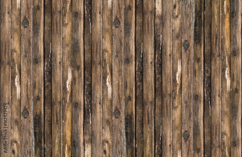 Texture of old brown plank canvas of vertical lines with patina texture background