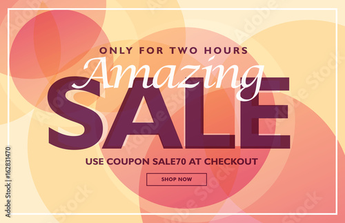 amazing sale banner template design with soft colors