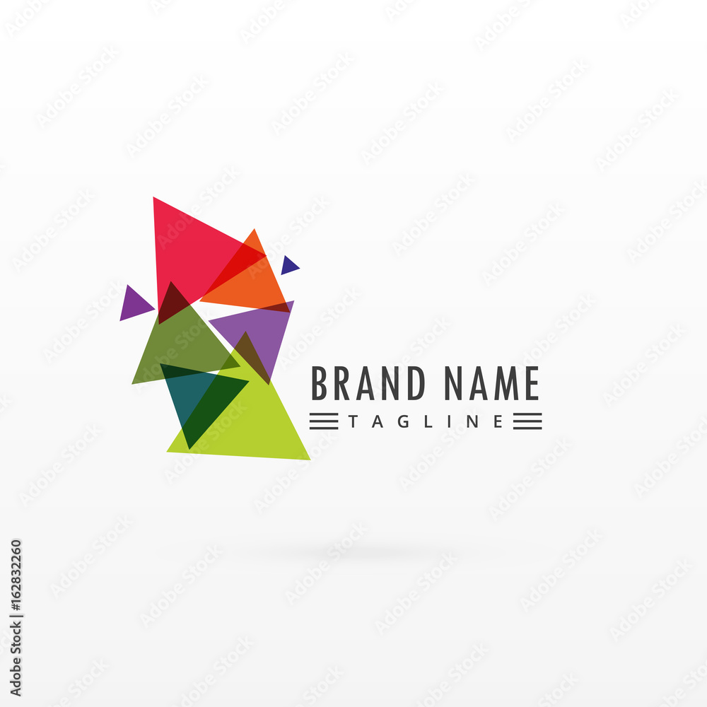 abstract triangle colorful logo design