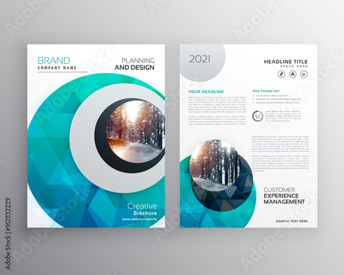 blue brochure flyer cover page template for annual report in size A4