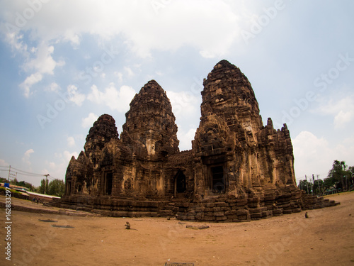 Phra Prang Sam Yot, the Khmer temple in Lopburi, Thailand