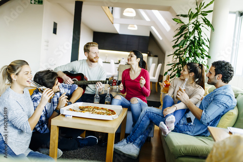 Group of young people havin...