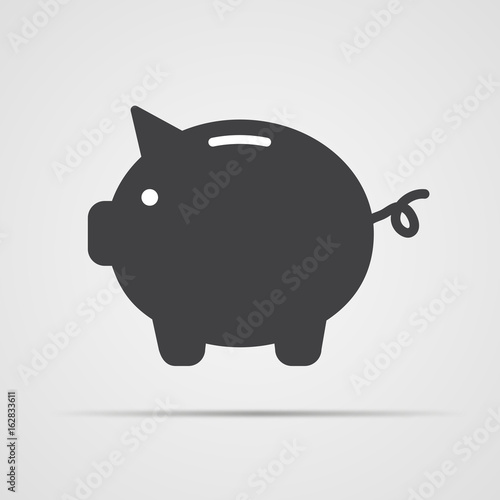 Piggy bank icon black