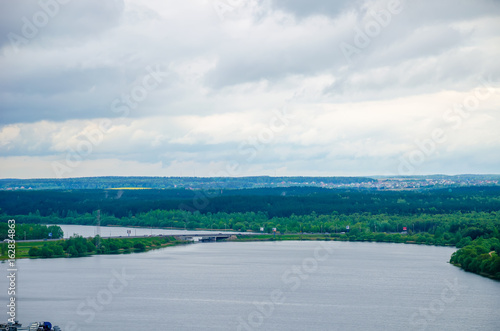 Picturesque large Minsk reservoir Drozdy in Belarus. photo