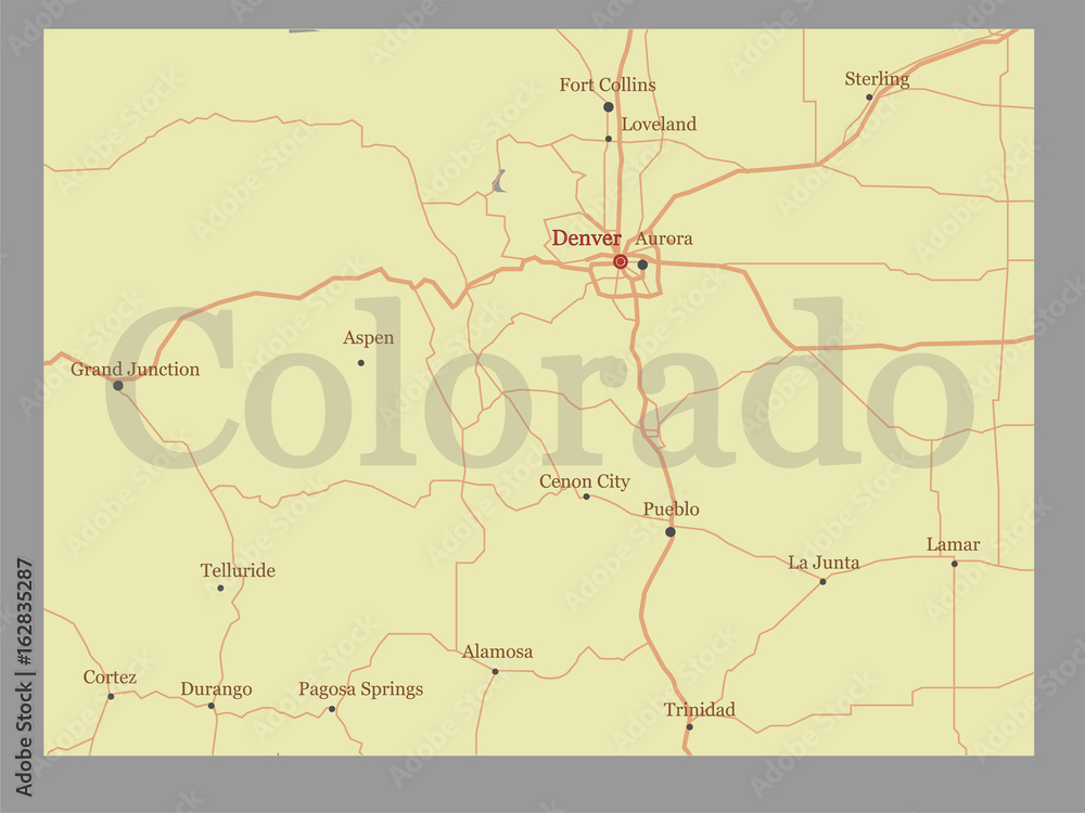 Colorado vector State Map with Community Assistance and Activates Icons ...