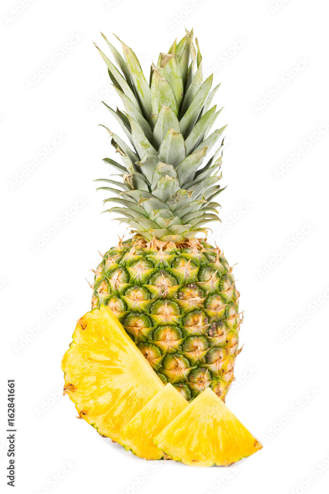 Natural pineapple with white background Natural pineapple with white background