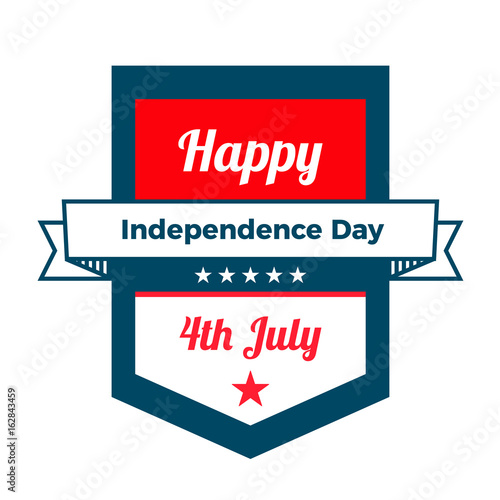 Fourth of July, American Independence Day celebration badge. Vector design